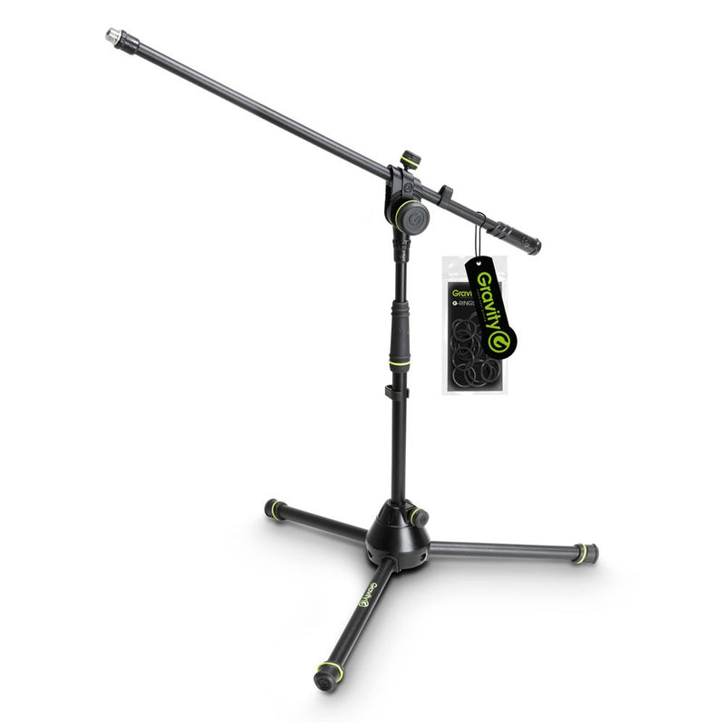 Gravity GR-GMS4221B Short Microphone Stand w/ Folding Tripod Base and 2-Point Adjustment Boom