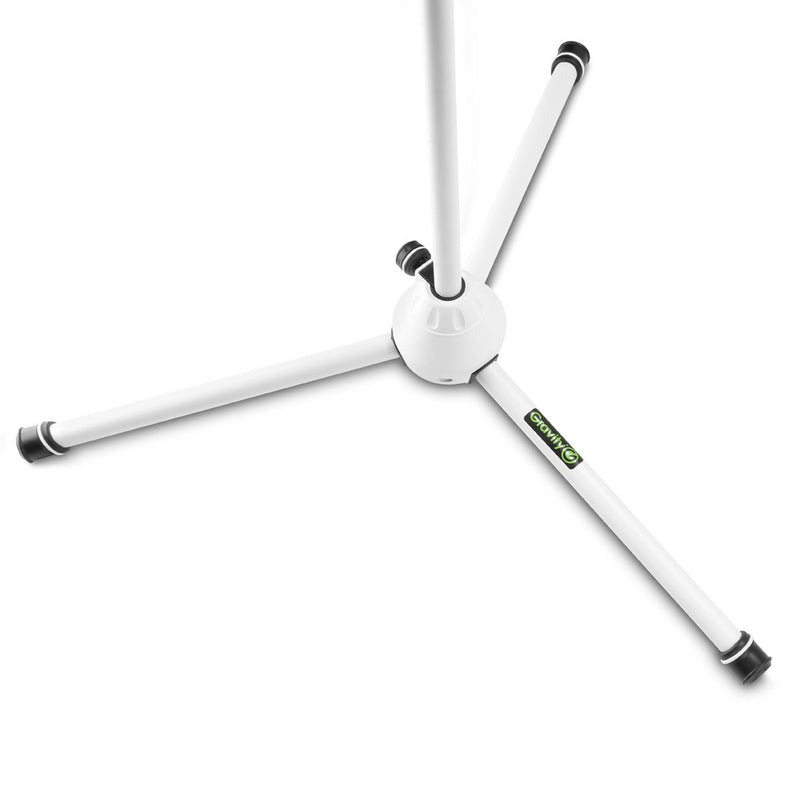 Gravity GR-GMS4322W Microphone Stand w/ Folding Tripod Base And 2-Point Adjustment Telescoping Boom - White