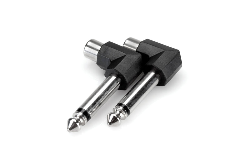 Hosa GPR-123 RCA to 1/4 in TS - Right-angle Adapters