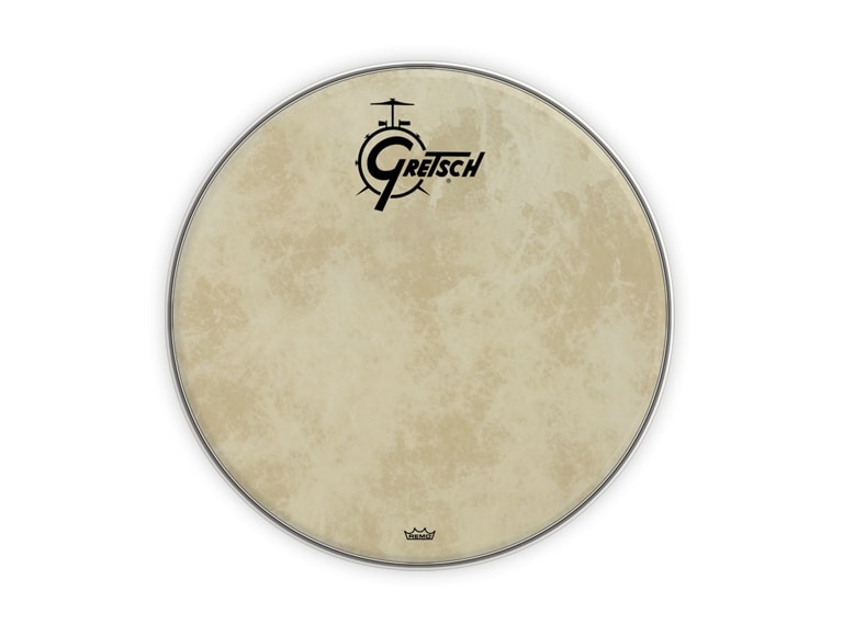 Gretsch Drums 24-inch Fiberskyn, Single Ply Bass Drum Head With Black Gretsch Logo