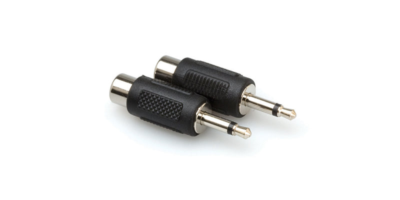 Hosa RCA Female to 1/8IN TS Male Adaptor (PAIR) - Red One Music