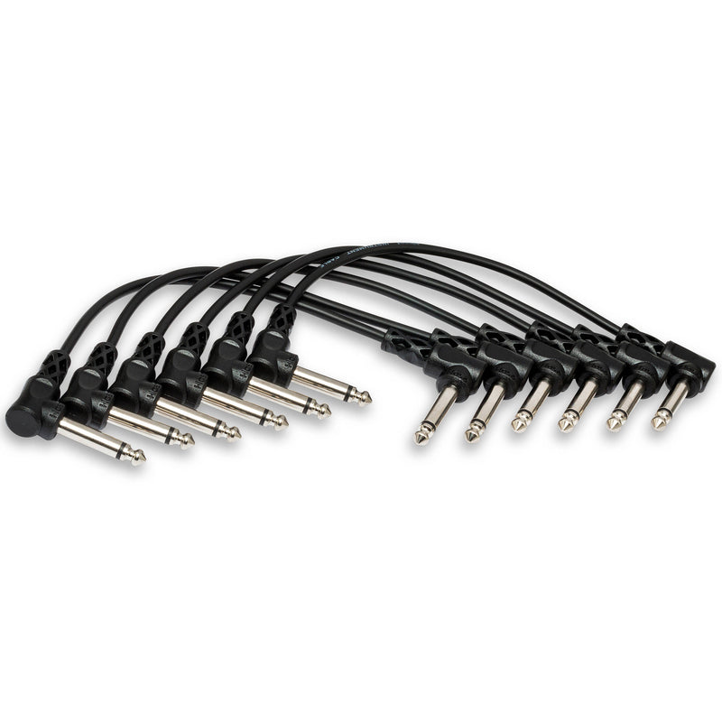 Hosa CFS-606 1/4" Right-Angle to 1/4" Right-Angle Guitar Patch Cables 6-Pack - 6"