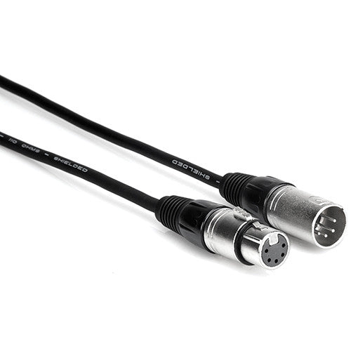 Hosa DMX-510 DMX 5-Pin XLR Male to 5-Pin XLR Female Extension Cable - 10'