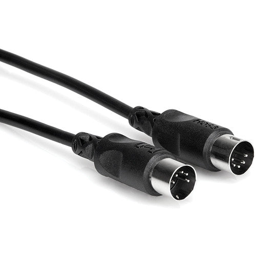 Hosa MID-301BK Standard MIDI to MIDI Cable (Black) - 1'