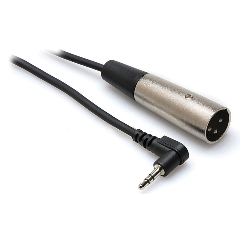 Hosa XVM-101M Angled Stereo 3.5mm to 3-Pin XLR Male Microphone Cable - 1'