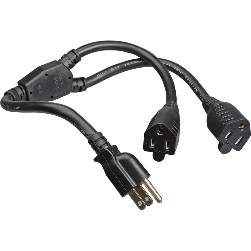 Hosa YAC-406 Grounded Male Edison to Two Grounded Female Edison Y-Cable - 1.5' (0.5 m)