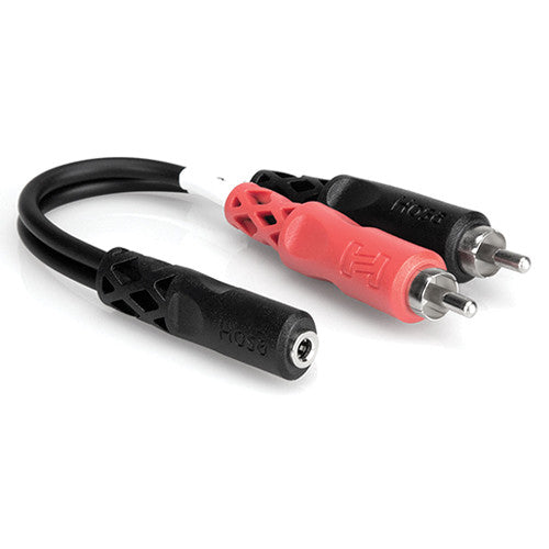 Hosa YMR-197 Stereo Mini (3.5mm) Female to 2 RCA Male Y-Cable (6")