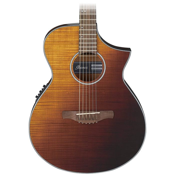 Ibanez AEWC32FMASF - AEWC Comfort Body Single Cutaway with Preamp and Tuner Acoustic Guitar - Amber Sunset Fade High Gloss