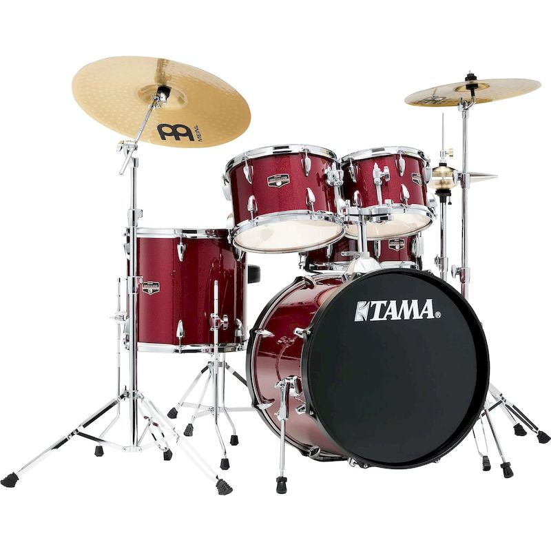 Tama IE50CCPM Imperialstar IE50C 5-piece Complete Drum Set with Snare Drum and Meinl Cymbals - Candy Apple Mist