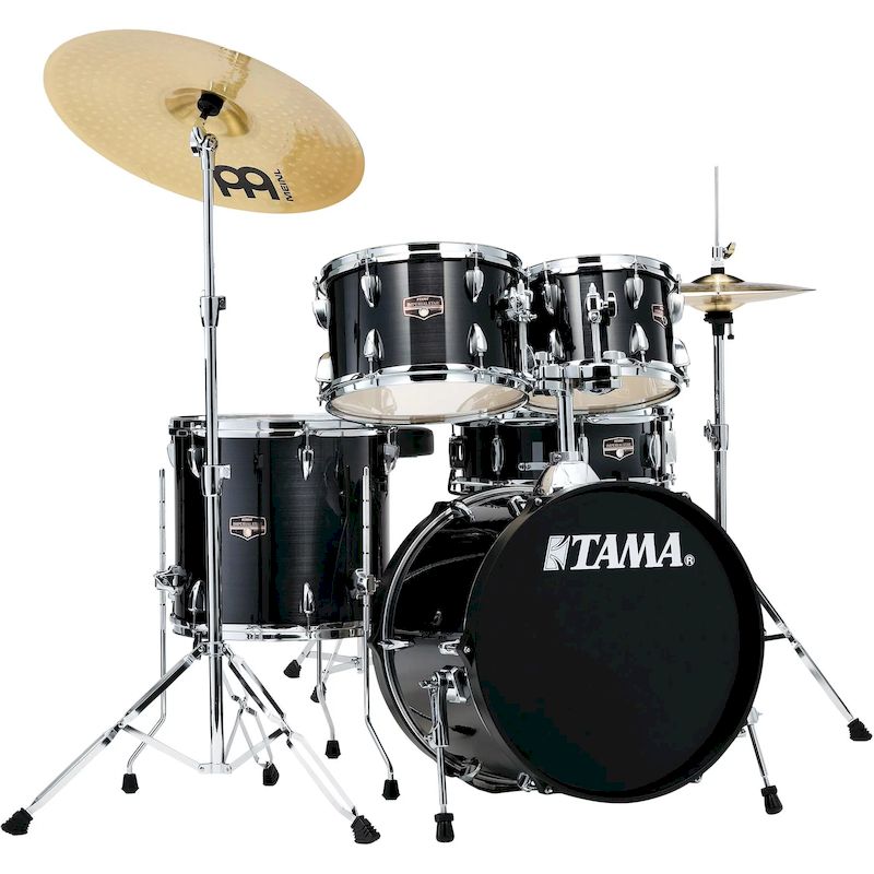 Tama IE58CHBK Imperialstar IE58C 5-piece Complete Drum Set with Snare Drum and Meinl Cymbals - Hairline Black