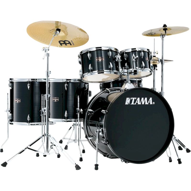 Tama IE62CHBK Imperialstar IE62C 6-piece Complete Drum Set with Snare Drum and Meinl Cymbals - Hairline Black