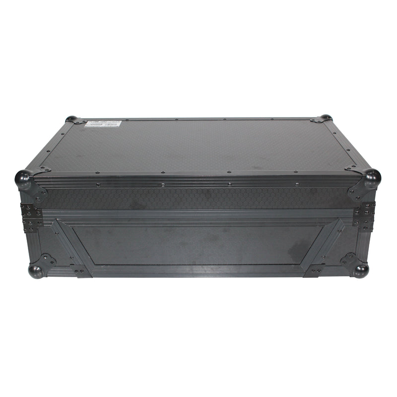 ProX XS-REV71K2U WLTBLLED Flight Case pour Pioneer DDJ-REV7 & DDJ-1000/SRT avec espace rack 2U/étagère pour ordinateur portable/roues - Finition noire