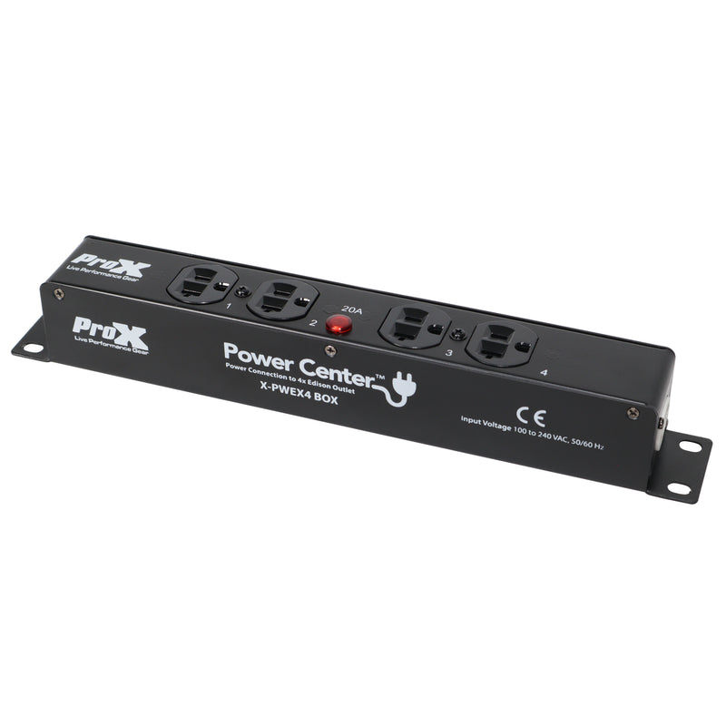 ProX X-PWEX4 BOX Power Connector to 4-Way Edison Power Outlet