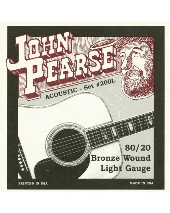 John Pearse 200L 80/'20 Bronze Acoustic Guitar Strings - Light
