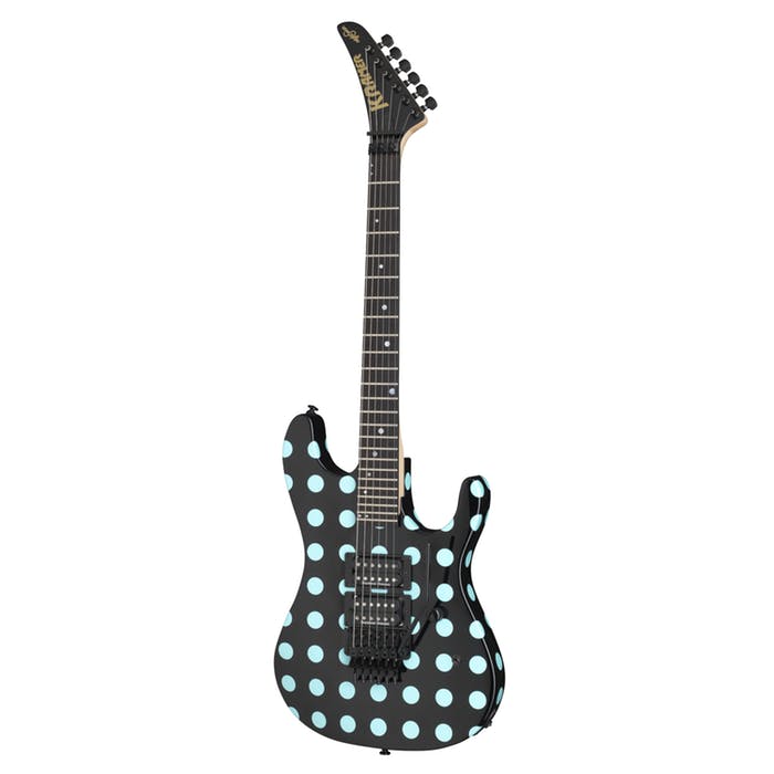 Kramer NIGHTSWAN Electric Guitar (Black/Blue Polka Dot)