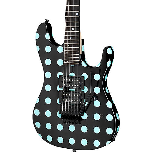 Kramer NIGHTSWAN Electric Guitar (Black/Blue Polka Dot)