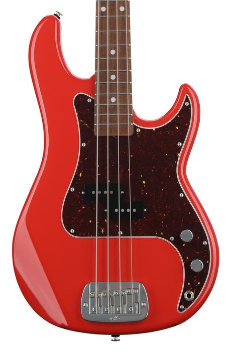 G&L FULLERTON DELUXE LB-100 - Electric Bass with Saddle Lock Bridge and Split Coil Pickup - Fullterton Red