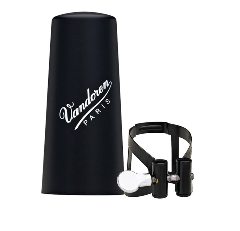 Vandoren lc51bp m / o ligature et capuchon en plastique pour la clarinette BB (finition noire)