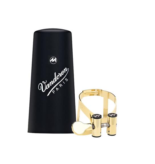 Vandoren LC61GP Masters M / O Ligature et Caputement en plastique pour la clarinette BB (plaqué d'or)