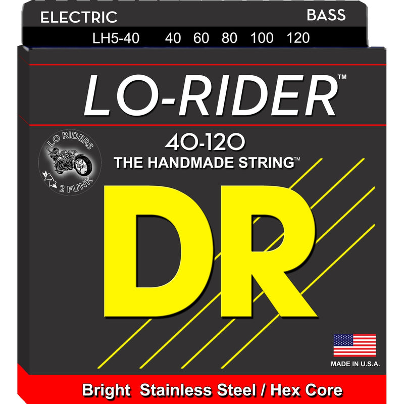 DR Cordons à la main LH5-40 LO-RIDER 5 cordes de basse - Lumière (40-120)