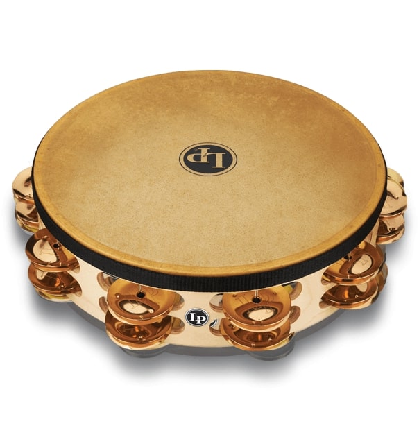 Latin Percussion LP384-BZ Pro Tambourin à tête double rangée – 10" (Bronze)