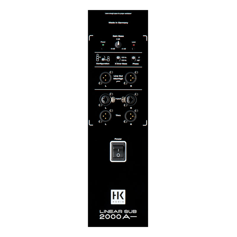 HK Audio LSUB-2000A Caisson de basses alimenté linéaire 5 L SUB 2000 A, amplificateur de caisson de basses 1200 W classe D - 2 x 12"