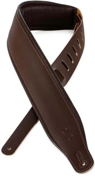 Levy's M26PD Top Grain Leather Guitar Strap - 3" (Dark Brown)