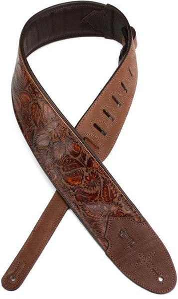 2.5” Reversible Black Leather / Natural Suede Guitar Strap