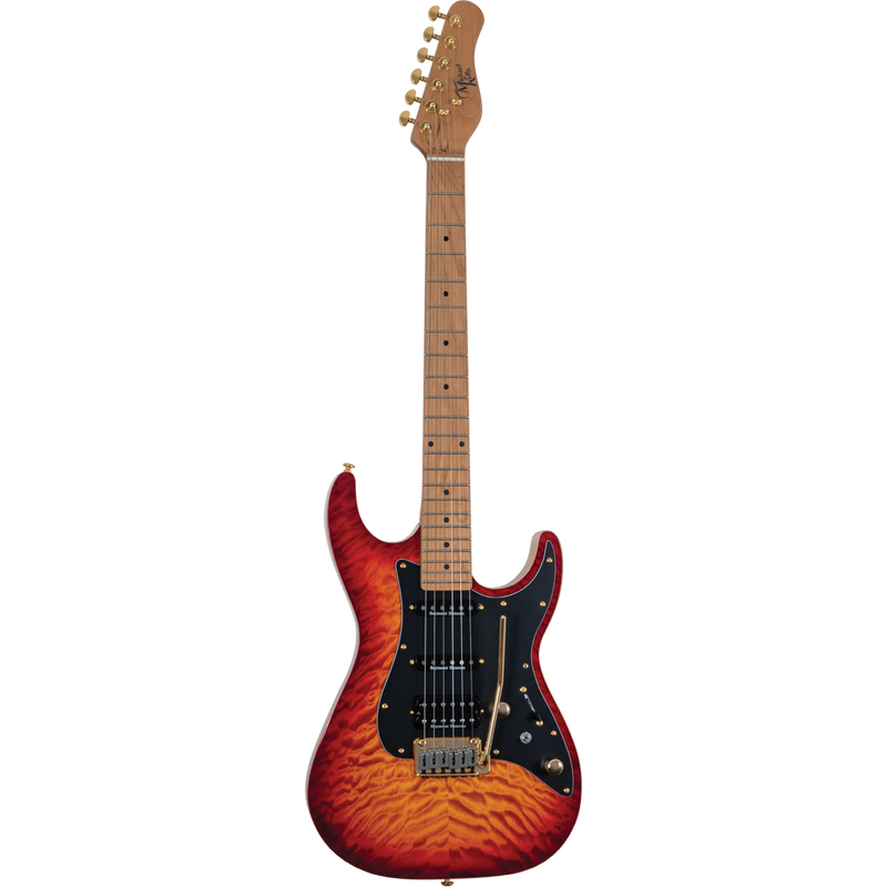 Michael Kelly MK67MACMZH Mod Shop 67 Seymour Duncan H/S/S Guitare électrique avec touche en érable – Cerisier vieilli Sunburst