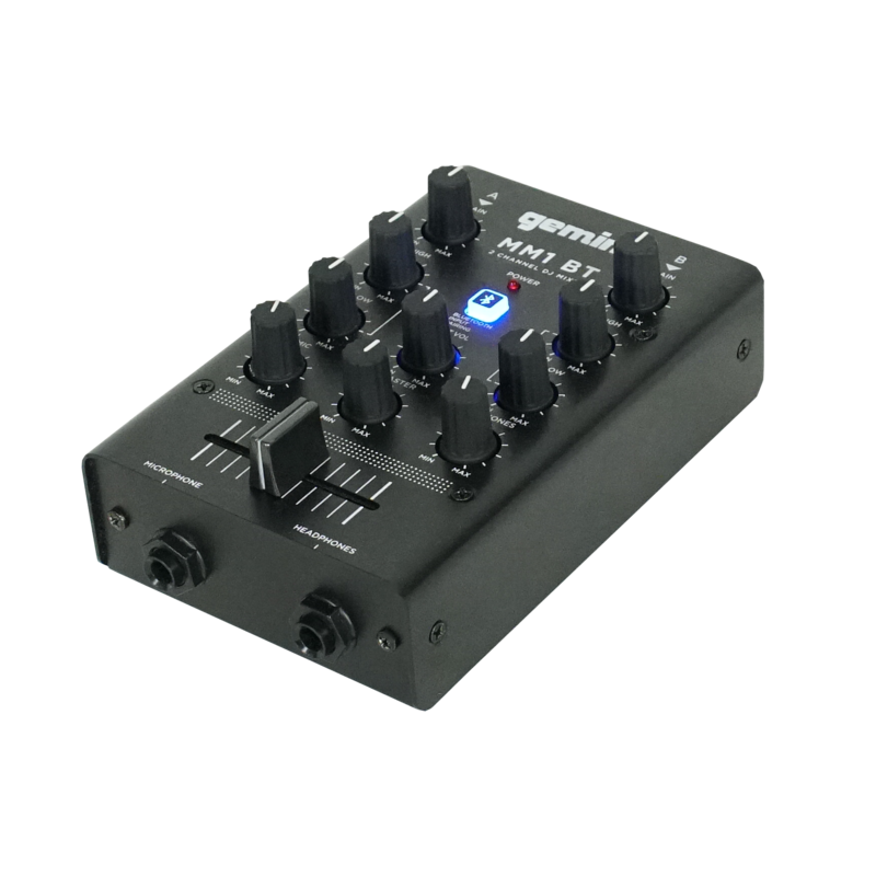 Table de mixage DJ analogique professionnelle Gemini MM1BT 2 canaux avec Bluetooth 
