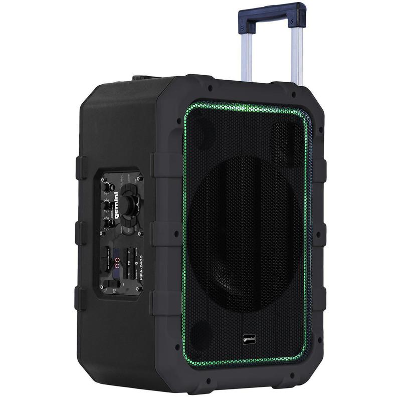 Gemini MPA-2400GRY Rechargeable Weather Resistant Trolley Speaker in Gray