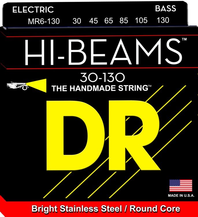 Dr Cords faits à la main MR6-130 Hi-Pourames 6 cordes de basse - Medium (30-130)