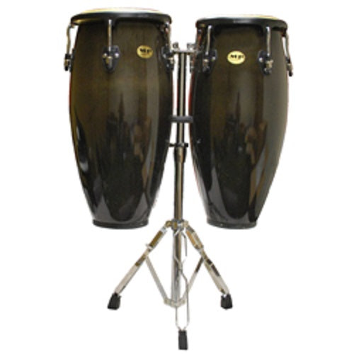 Mano Percussion Mp-1601 Black Double Conga Set 10”  11” With Stand The Mano Percussion 1601 Congas - Red One Music