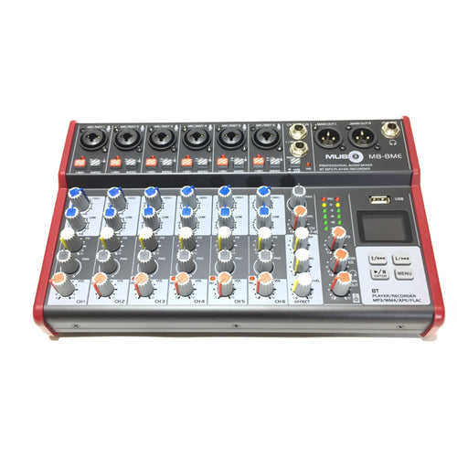 Music8 M8-8ME Table de mixage 8 canaux avec effets micro, Bluetooth et USB