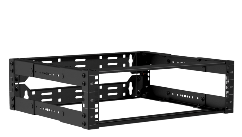Caymon OPR303A/B 19" Depth Adjustable Open Frame Rack For 3 Units