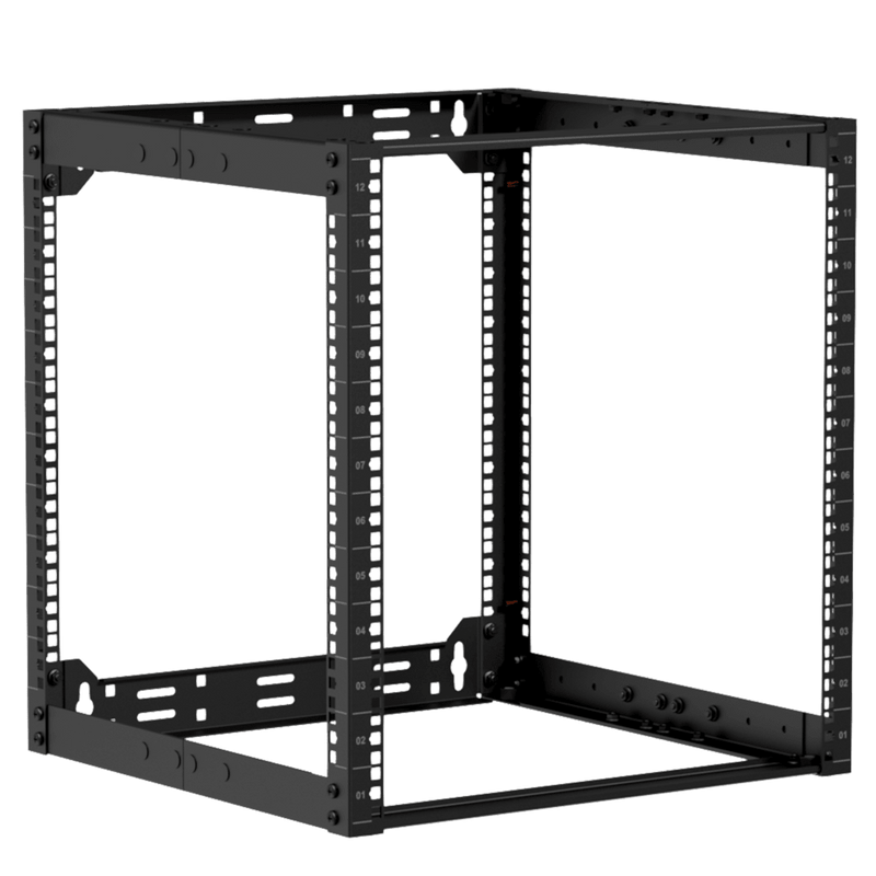 Caymon OPR512A/B 19" Depth Adjustable Open Frame Rack For 12 Units