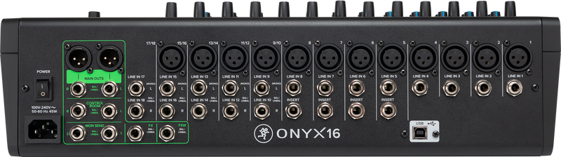 Mackie ONYX16 Table de mixage analogique haut de gamme 16 canaux avec USB multipiste