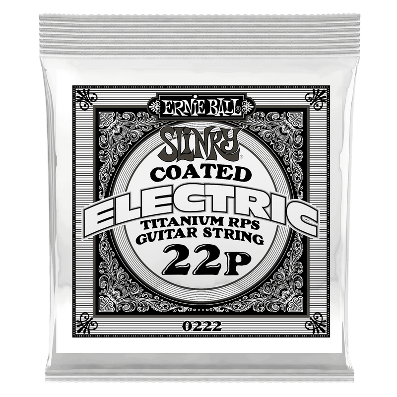 Ernie Ball 0222EB Slinky Coated Titanium Reinforced Plain Electric Guitar String - 0.022