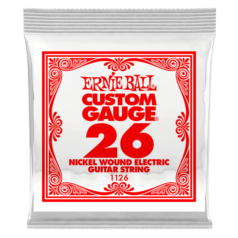 Corde de guitare électrique Ernie Ball 1126EB en nickel enroulé, calibre personnalisé, 0,026