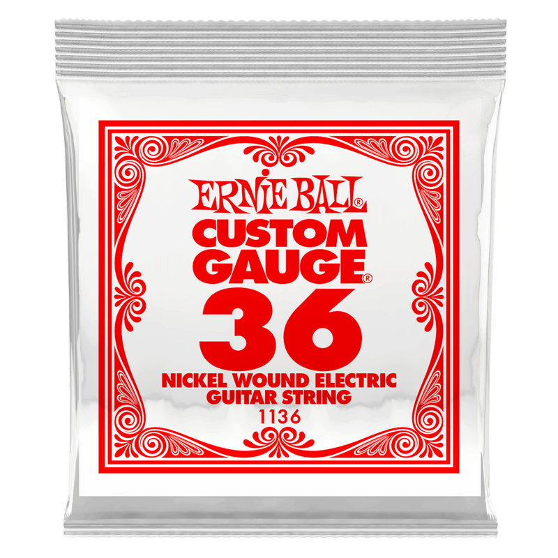 Corde de guitare électrique Ernie Ball 1136EB en nickel enroulé, calibre personnalisé, 0,036