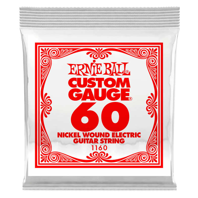 Cordes de guitare électrique Ernie Ball 1160EB en nickel enroulé, calibre personnalisé, 0,060