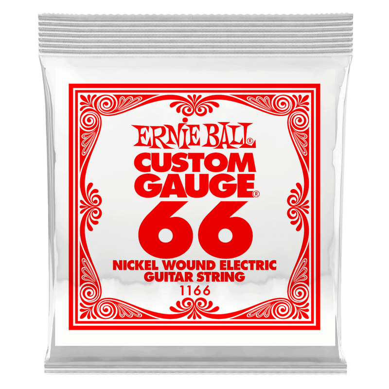 Ernie Ball 1166EB 3-Pack Nickel Wound Electric Custom Gauge Electric Guitar Strings - 0.066