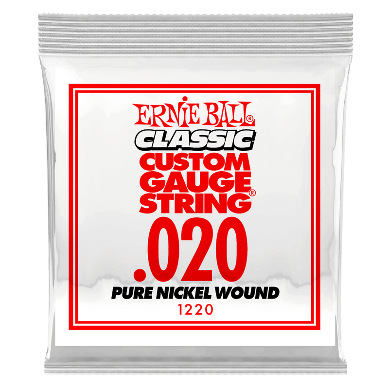 Ernie Ball 1220EB Classic Pure Nickel Wound Custom Gauge Electric Guitar String - 0.020