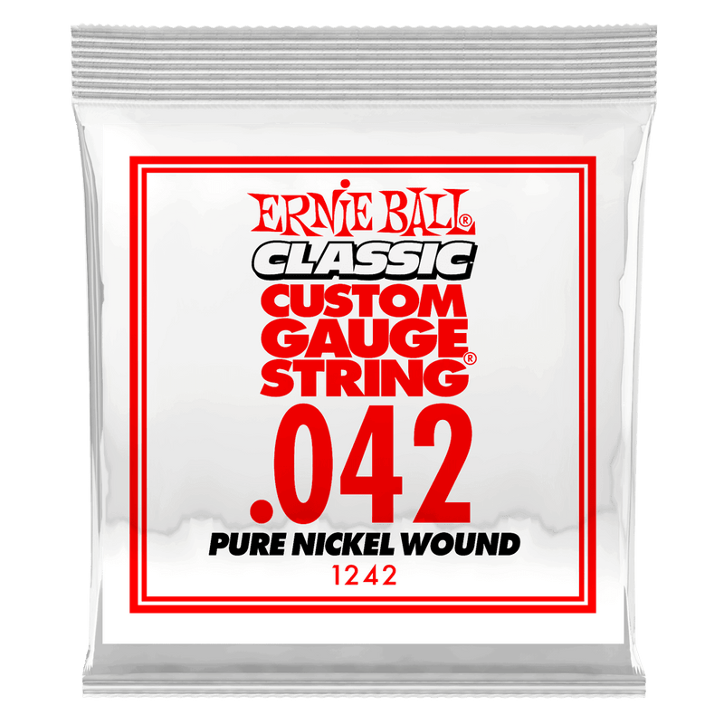 Ernie Ball 1242EB Classic Pure Nickel Wound Custom Gauge Electric Guitar String - 0.042