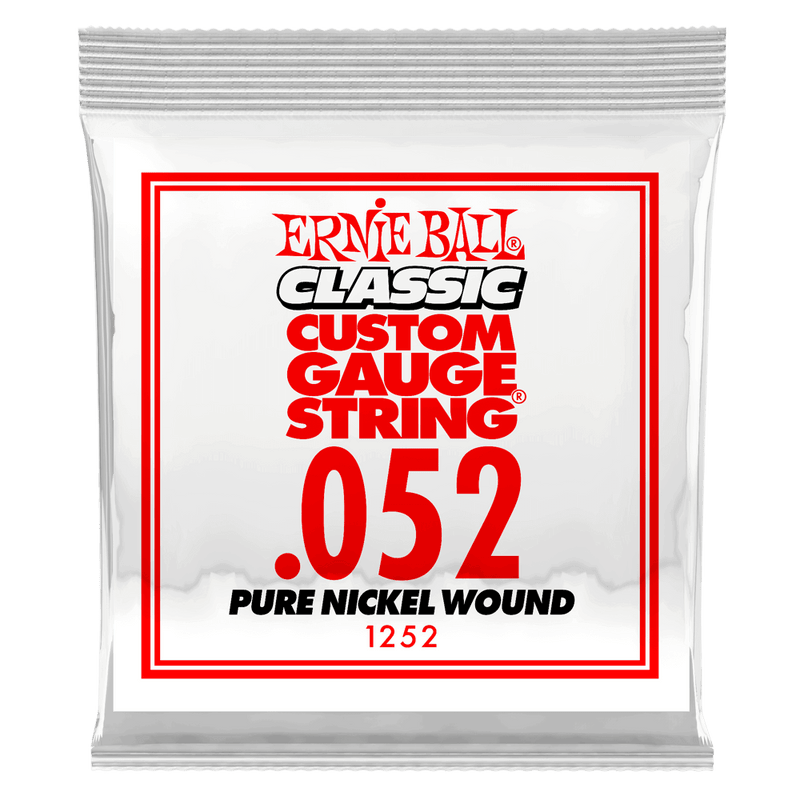 Ernie Ball 1252EB Classic Pure Nickel Wound Custom Gauge Electric Guitar String - 0.052