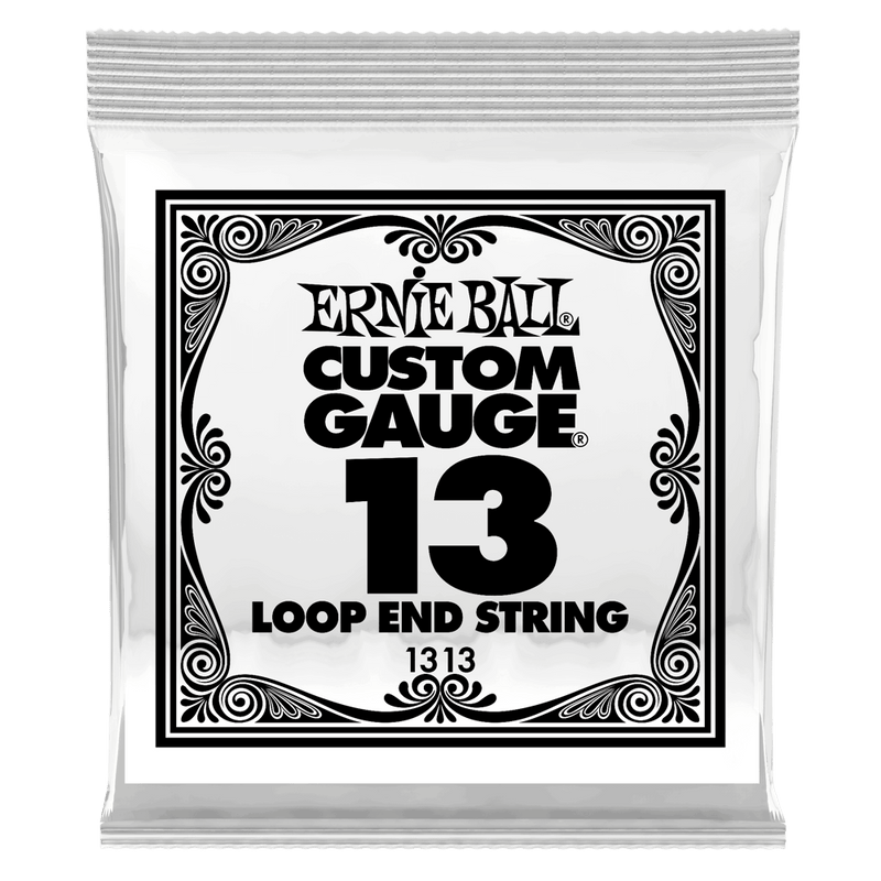 Ernie Ball 1313EB 6-Pack Loop End Stainless Steel Plain Banjo or Mandolin Guitar Strings - 0.013