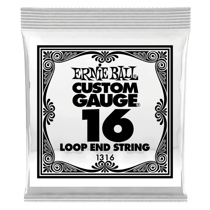 Ernie Ball 1316EB 6-Pack Loop End Stainless Steel Plain Banjo or Mandolin Guitar Strings - 0.016