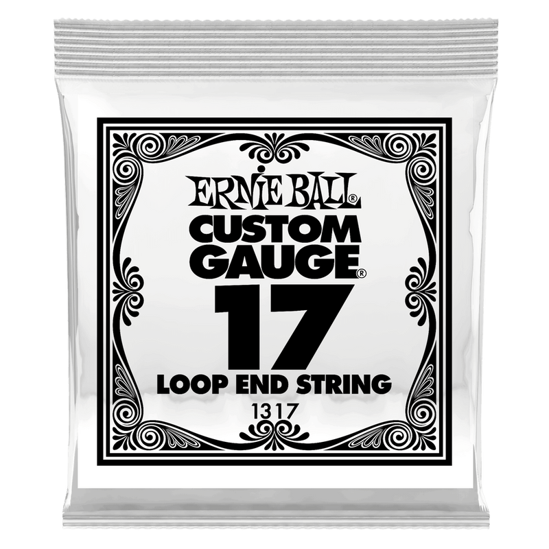 Ernie Ball 1317EB 6-Pack Loop End Stainless Steel Plain Banjo or Mandolin Guitar Strings - 0.017