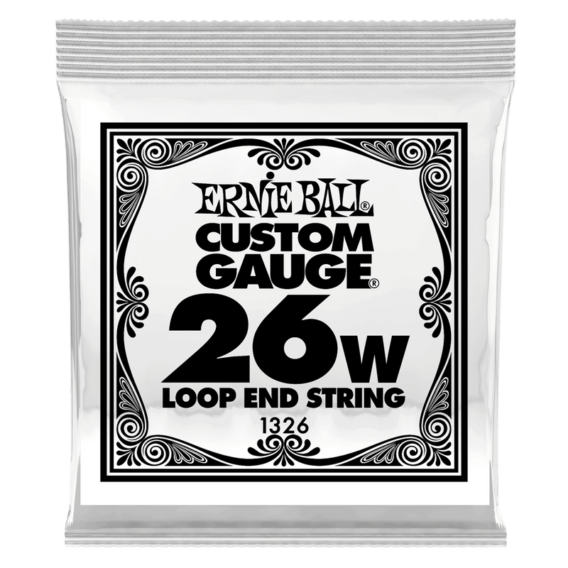 Ernie Ball 1326EB Lot de 6 cordes de guitare pour banjo ou mandoline en acier inoxydable avec extrémité en boucle – 0,026