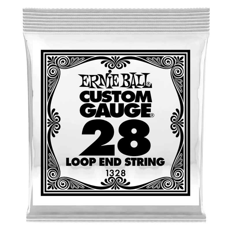 Ernie Ball 1328EB Lot de 6 cordes de guitare pour banjo ou mandoline en acier inoxydable avec extrémité en boucle – 0,028